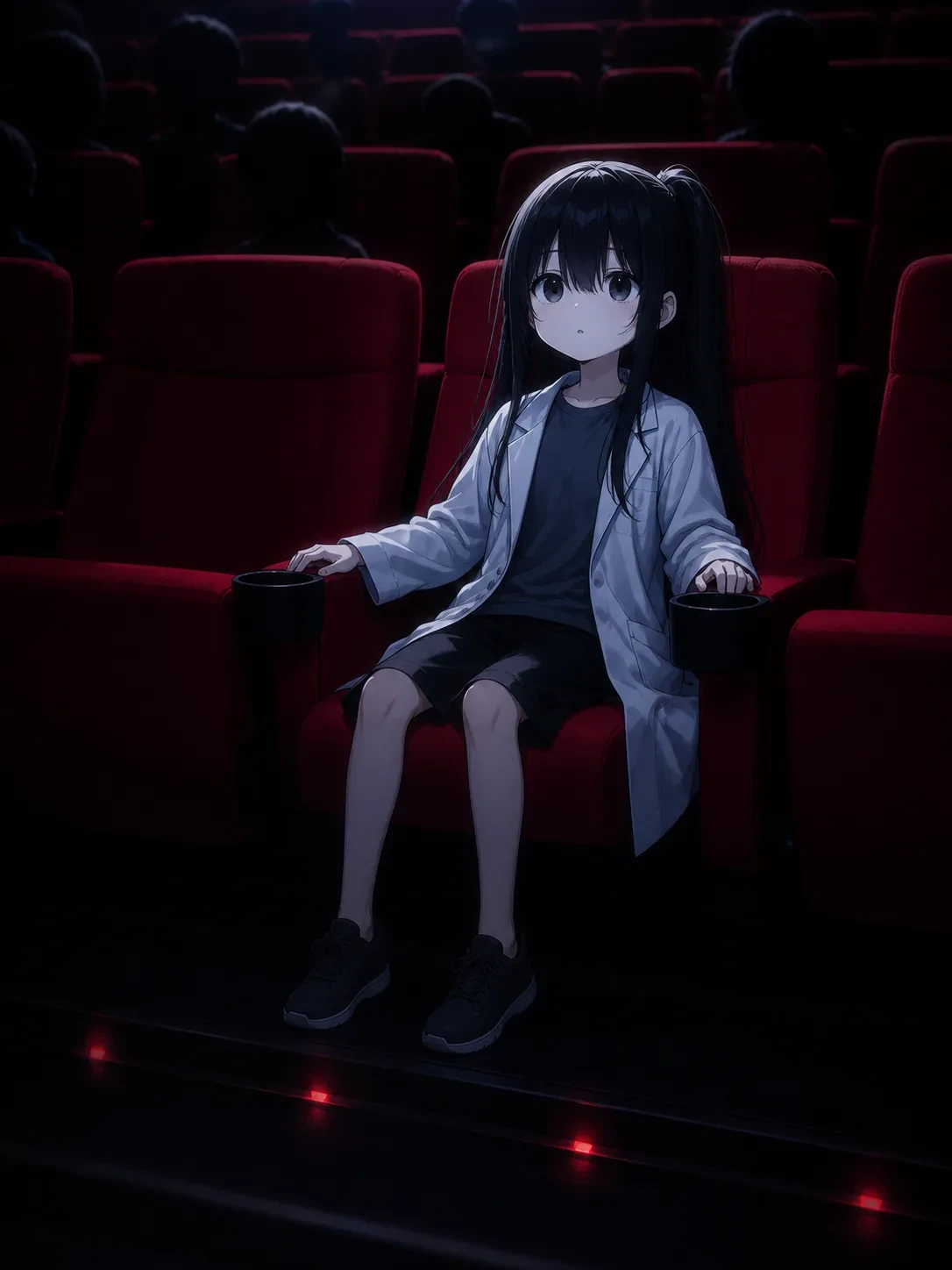 映画館の座席に座る凜