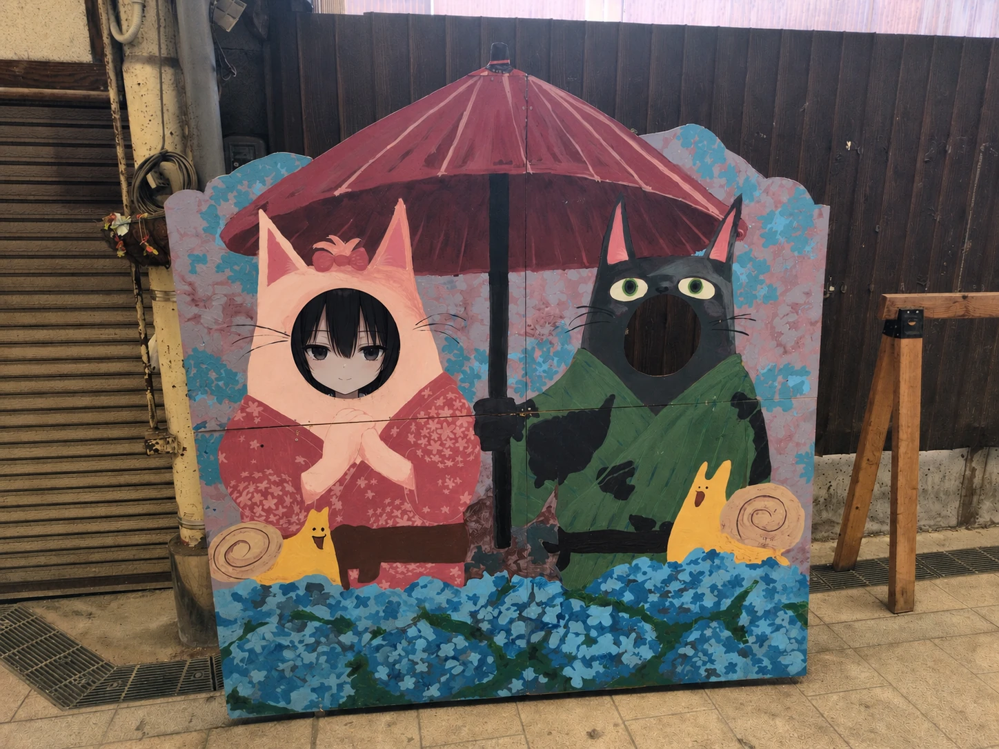 尾道の猫たちのパネル